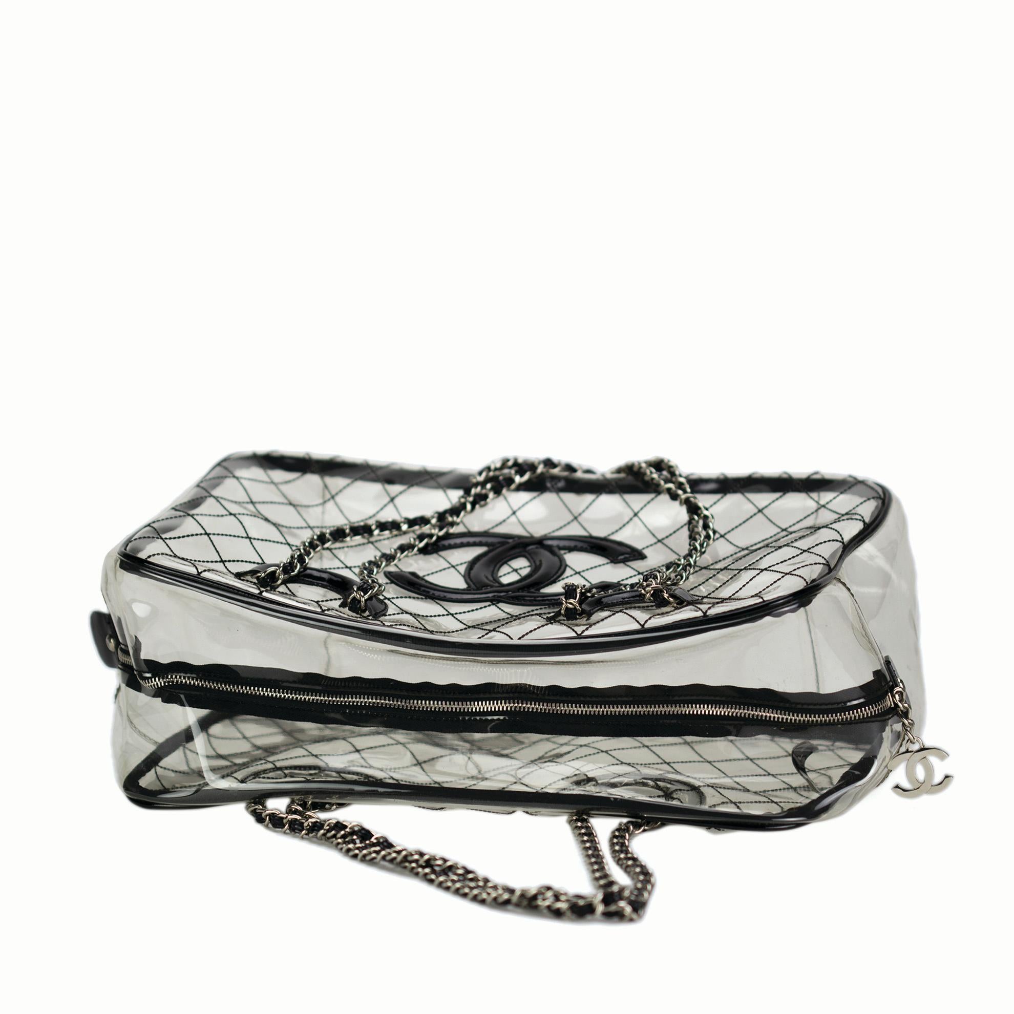 Chanel 1991 VIntage Timeless Limited Edition Naked Clear Purse Transparent Tote For Sale 1