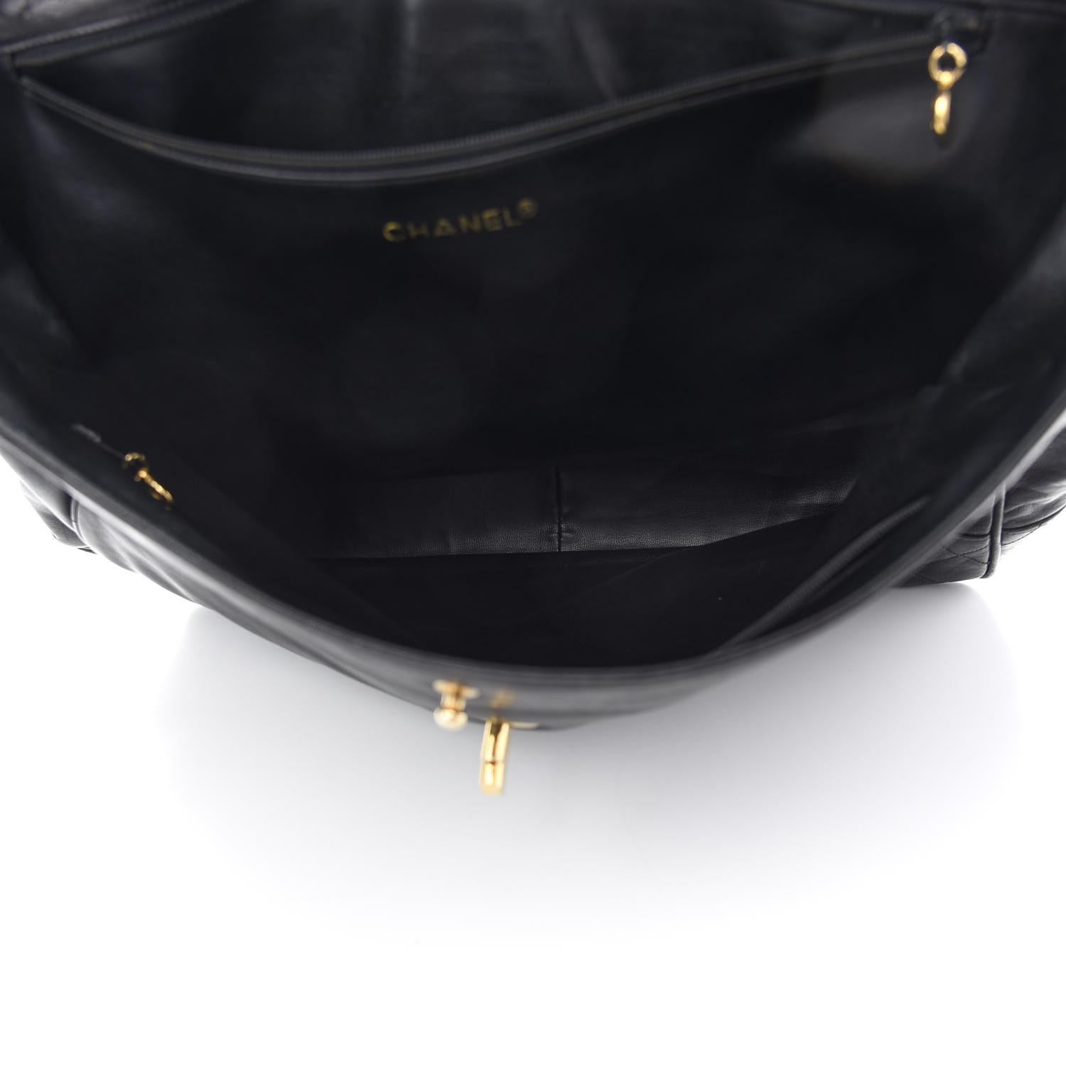 Women's or Men's Chanel 1991 Vintage Top Handle Briefcase Large Work Travel Crossbody Bag For Sale