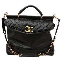 Chanel 1991 Retro Top Handle Briefcase Large Work Travel Crossbody Bag 