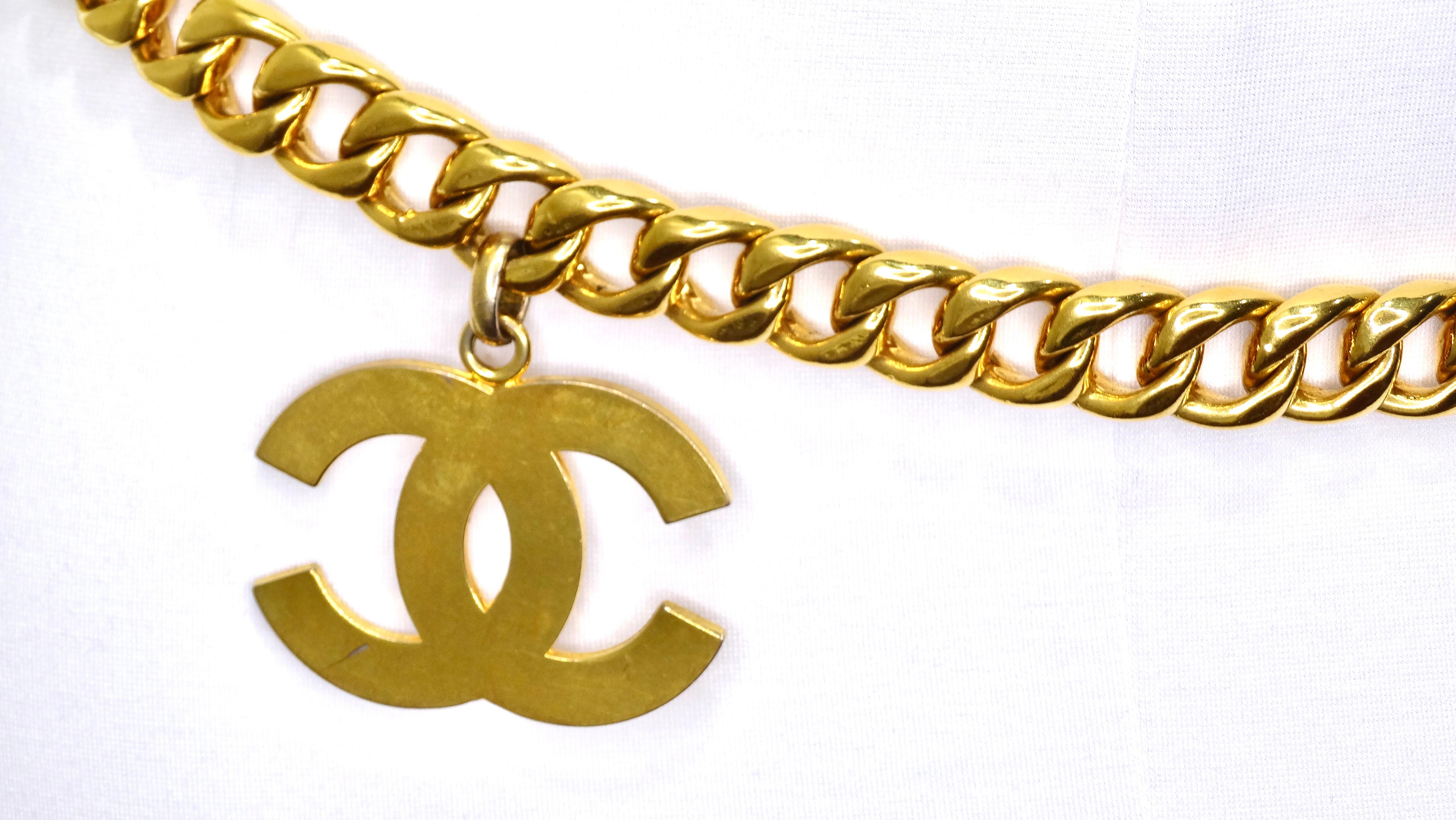 Chanel 1992 Large Gold Logo Belt/Necklace 2