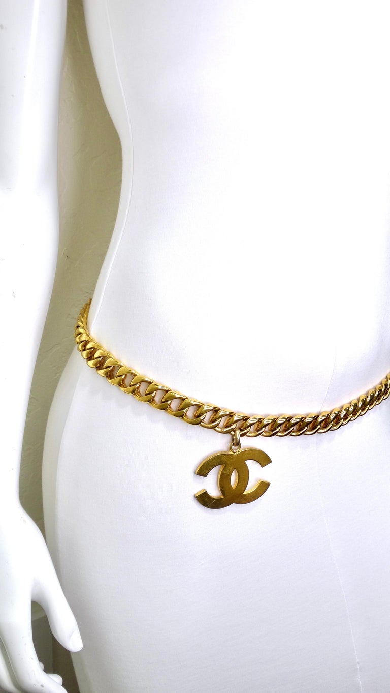 Chanel 1992 Large Gold Logo Belt/Necklace For Sale 6