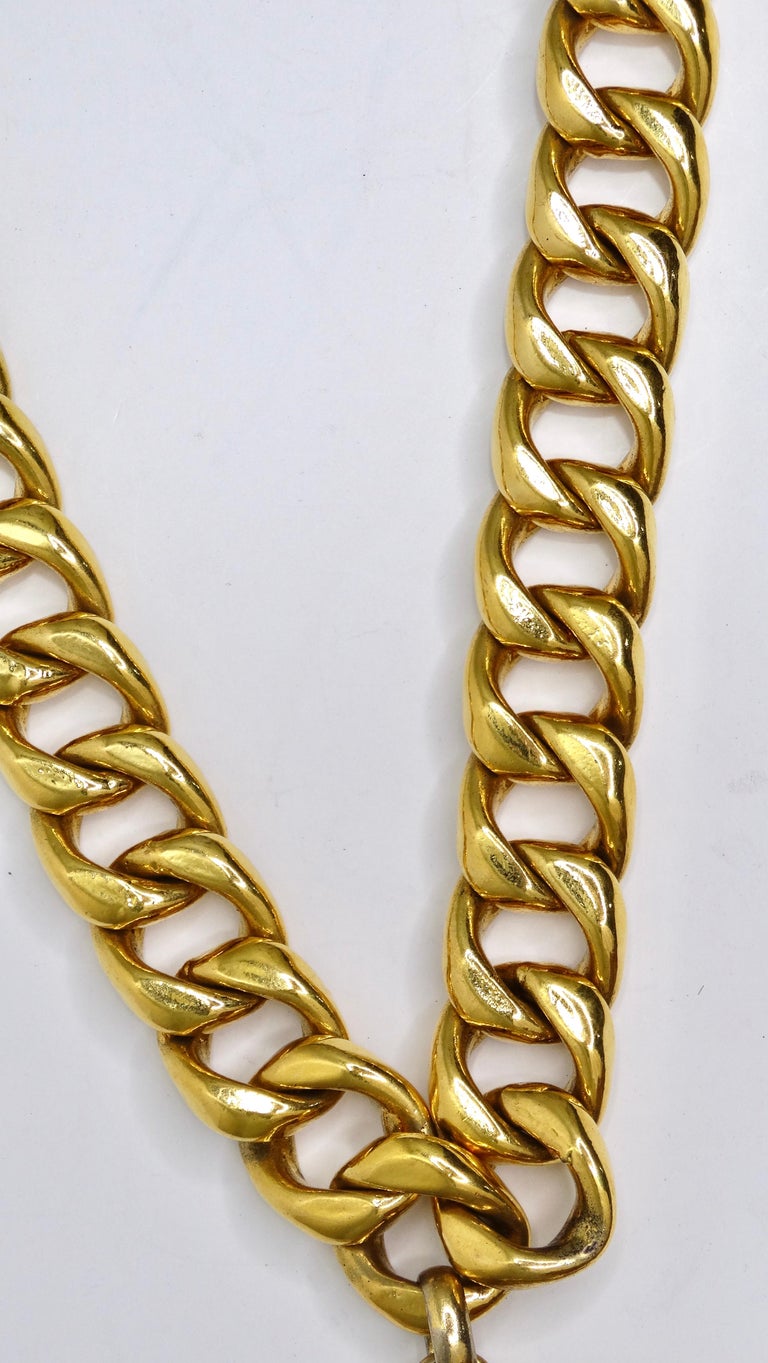 Chanel 1992 Large Gold Logo Belt/Necklace For Sale 2