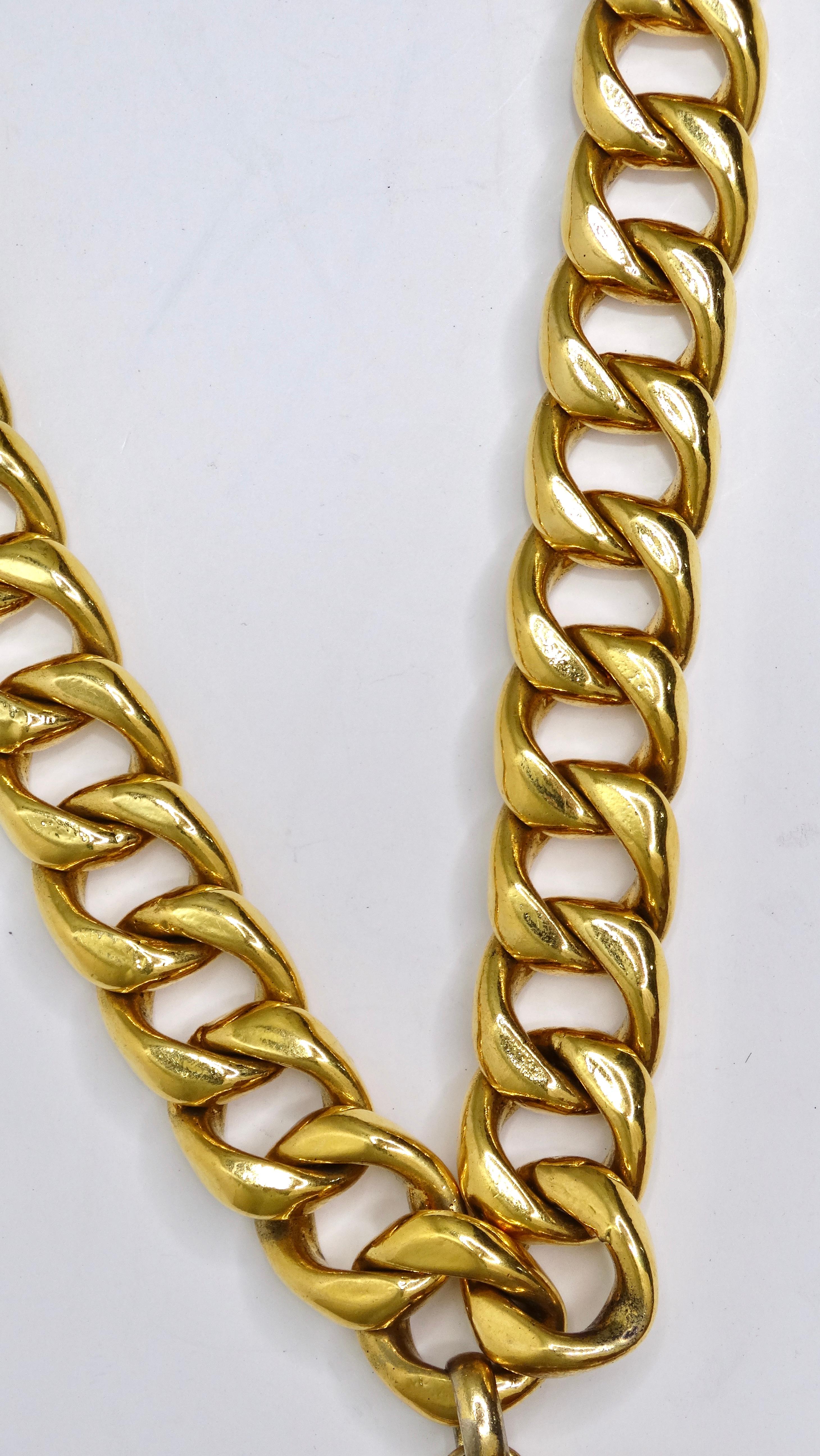 Chanel 1992 Large Gold Logo Belt/Necklace 2