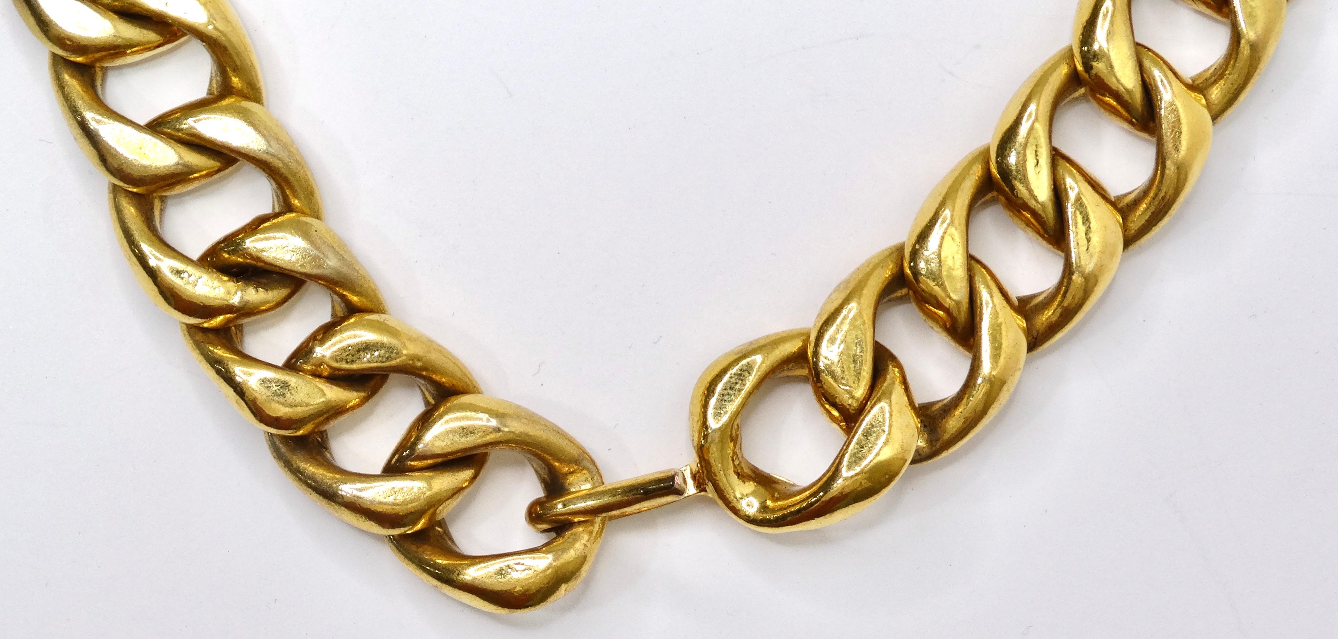 Women's or Men's Chanel 1992 Large Gold Logo Belt/Necklace
