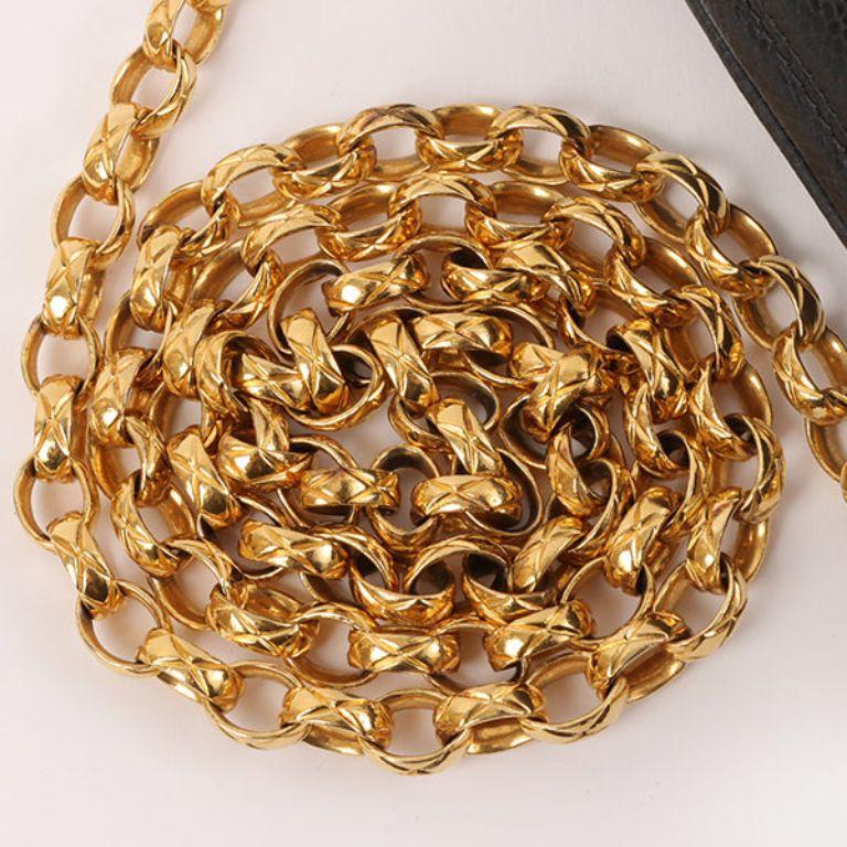 Chanel 1992 Made Caviar Skin Chevron Stitch Turn-Lock Fringe Bijoux Chain Bag 8