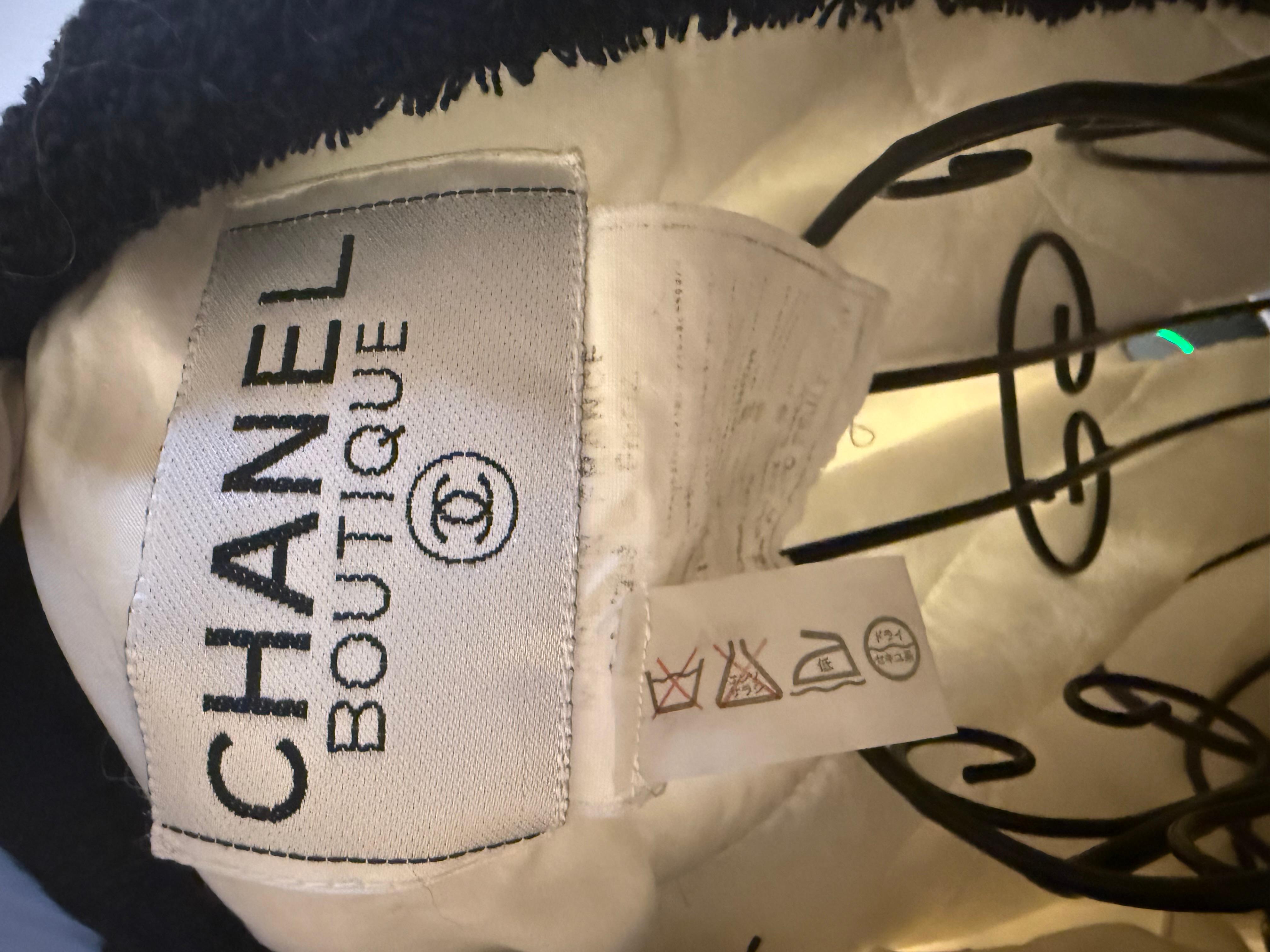 Chanel 1992 Runway White Terrycloth Open Jacket For Sale 5