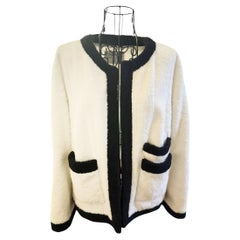 Chanel 1992 Runway White Terrycloth Open Jacket