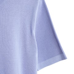 Chanel 1992 Tee shirt Parme FR40 Mauve Cotton Knit CC buttons Top UK12 US10