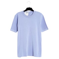 Chanel 1992 Camiseta Parme FR40 Malva Algodón Punto CC botones Top UK12 US10