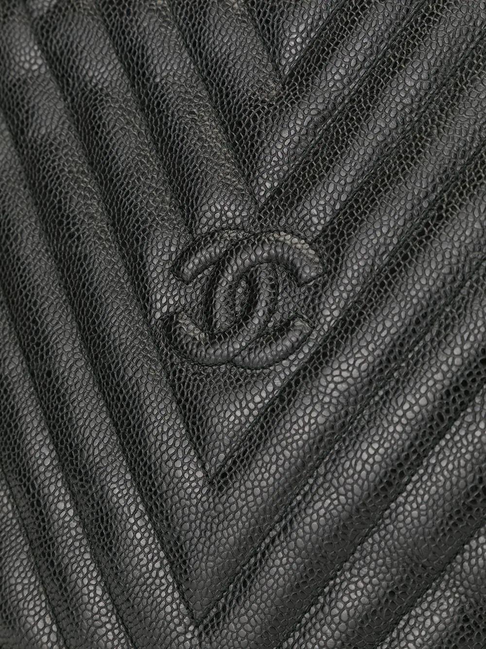 Chanel 1992 Vintage Black Caviar Chevron Tassel Fringe Tote Satchel Kelly Bag For Sale 3