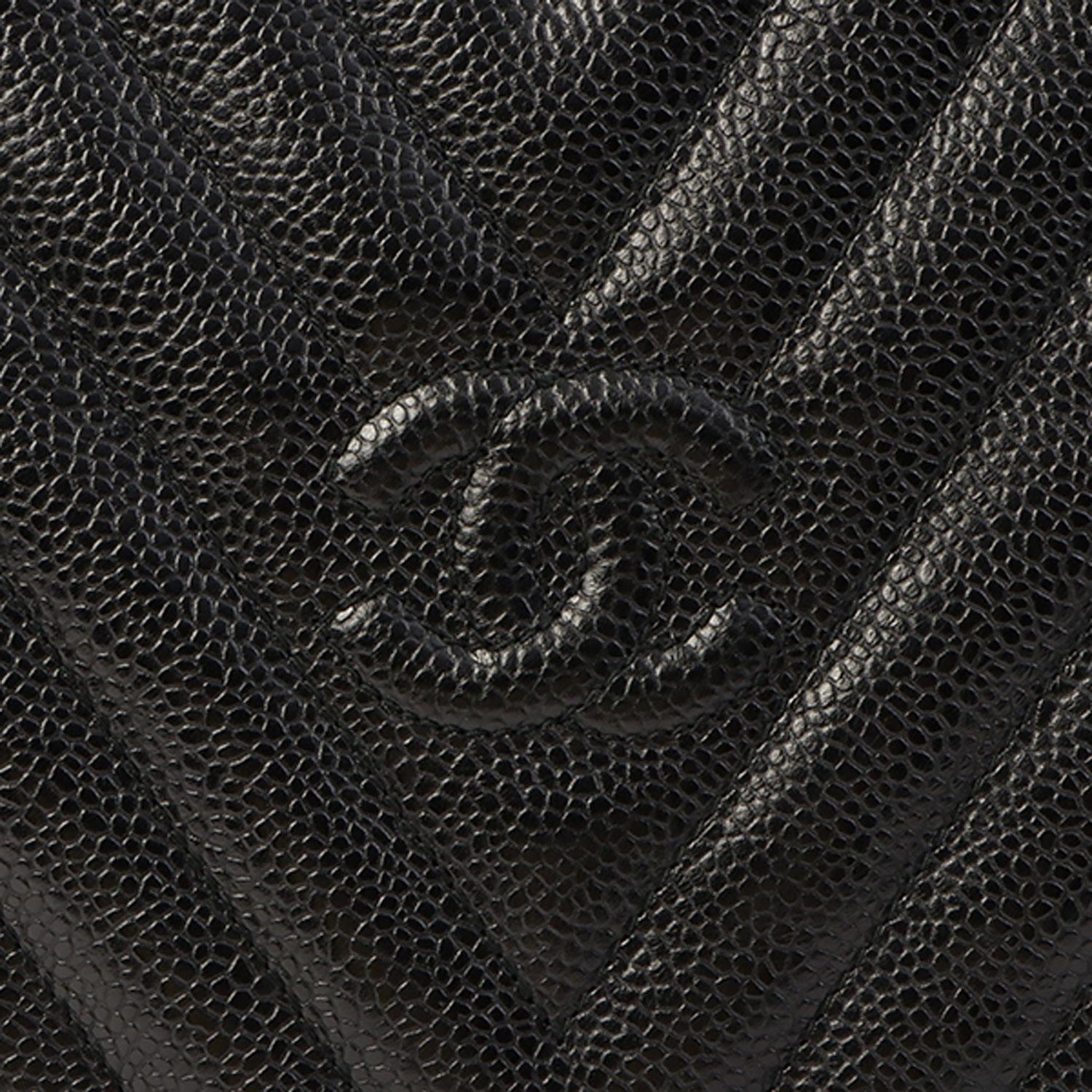Chanel 1992 Vintage Black Caviar Chevron Tassel Fringe Tote Satchel Kelly Bag For Sale 4