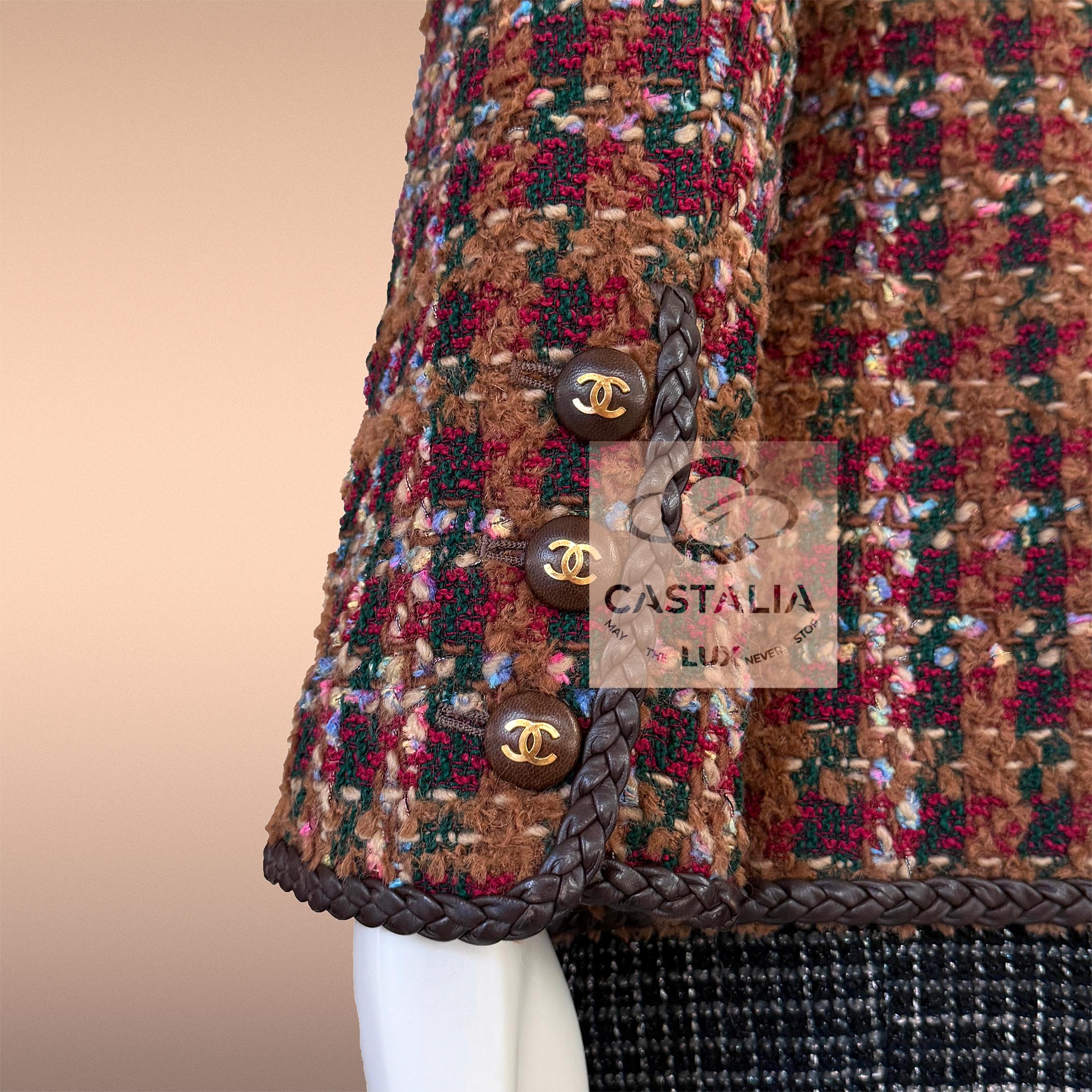 Chanel 1993 Reitsport Elegie Museum Ebene Tweed Jacke 38 FR im Angebot 5