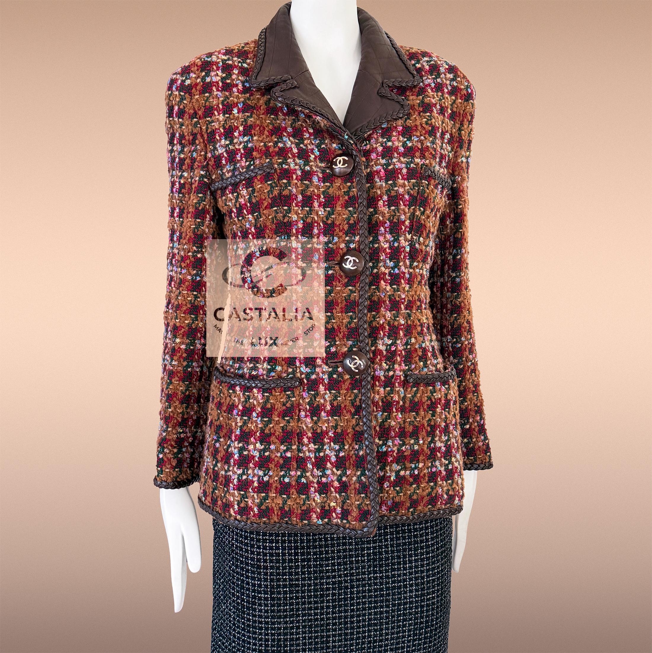 Chanel 1993 Elegia equestre Giacca in tweed a livello museale 38 FR in vendita 7