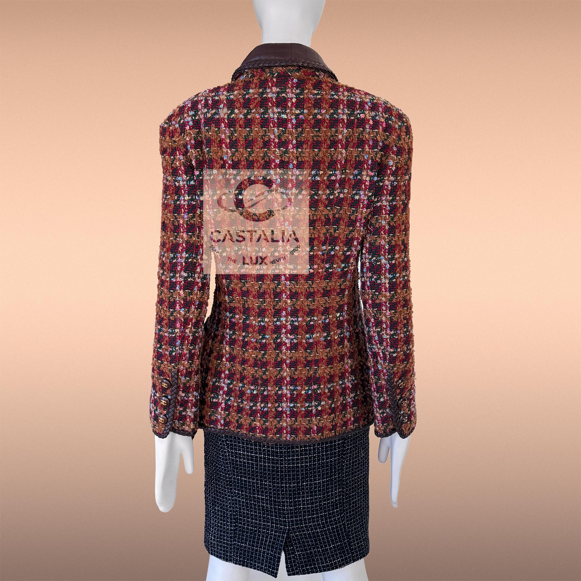 Chanel 1993 Reitsport Elegie Museum Ebene Tweed Jacke 38 FR im Angebot 8