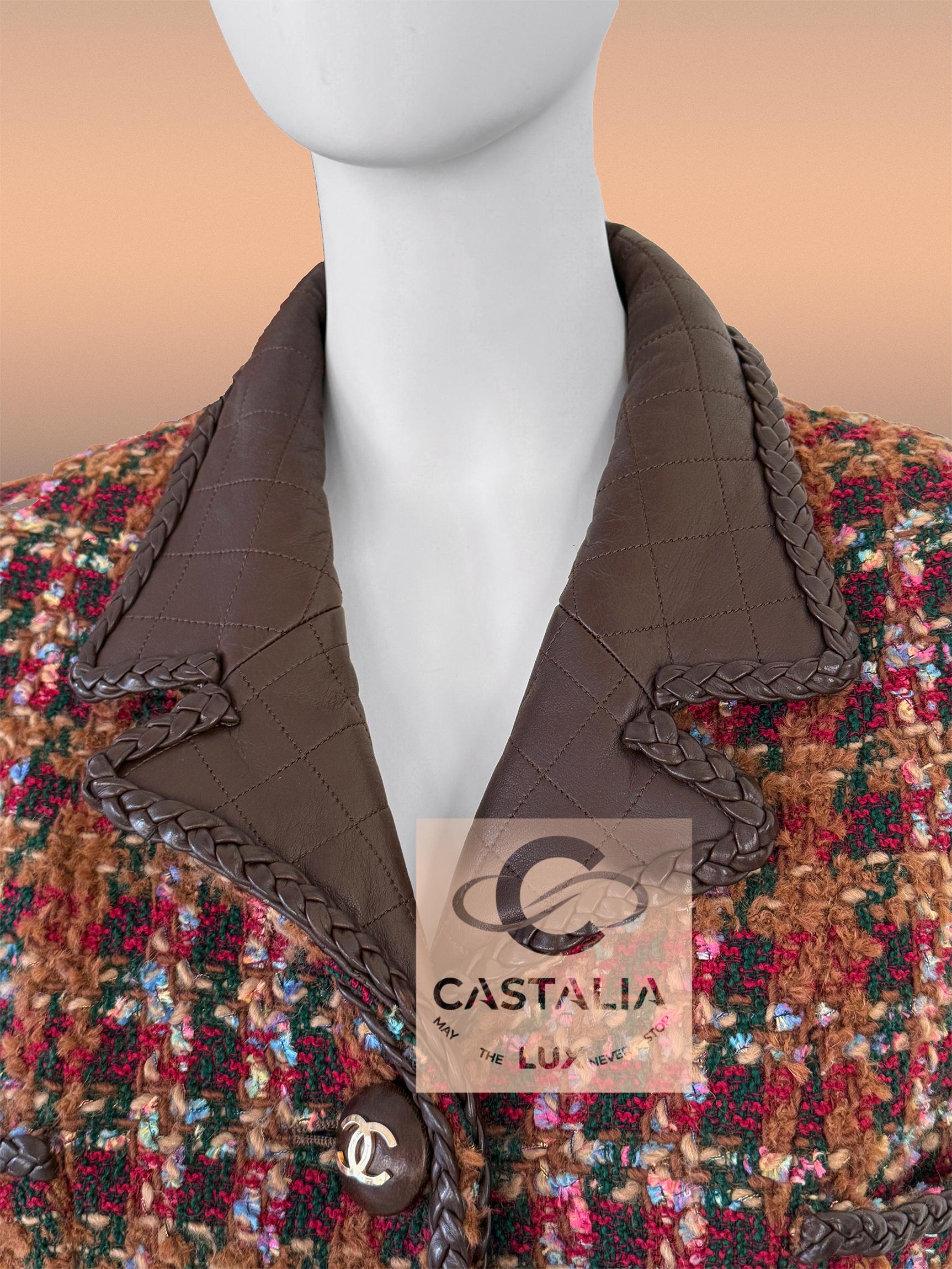 Chanel 1993 Reitsport Elegie Museum Ebene Tweed Jacke 38 FR im Angebot 4