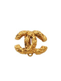 Chanel 1993 Gold Logo-Ohrringe