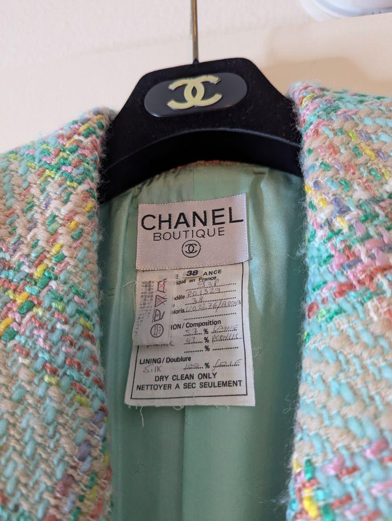 Blazer de tweed Chanel Primavera 1993 Gris en venta