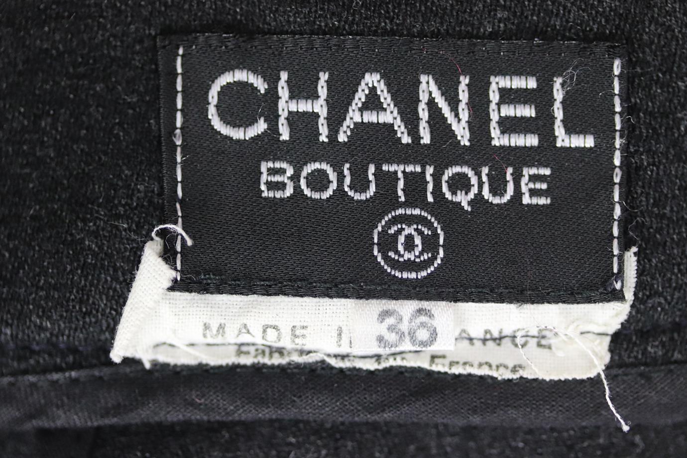 Chanel 1993 Gonna midi vintage in lana elasticizzata FR 36 UK 8 In condizioni ottime a London, GB