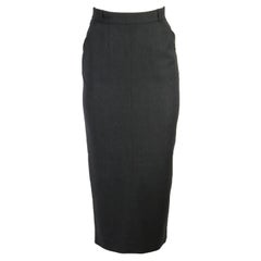 Chanel 1993 Gonna midi vintage in lana elasticizzata FR 36 UK 8