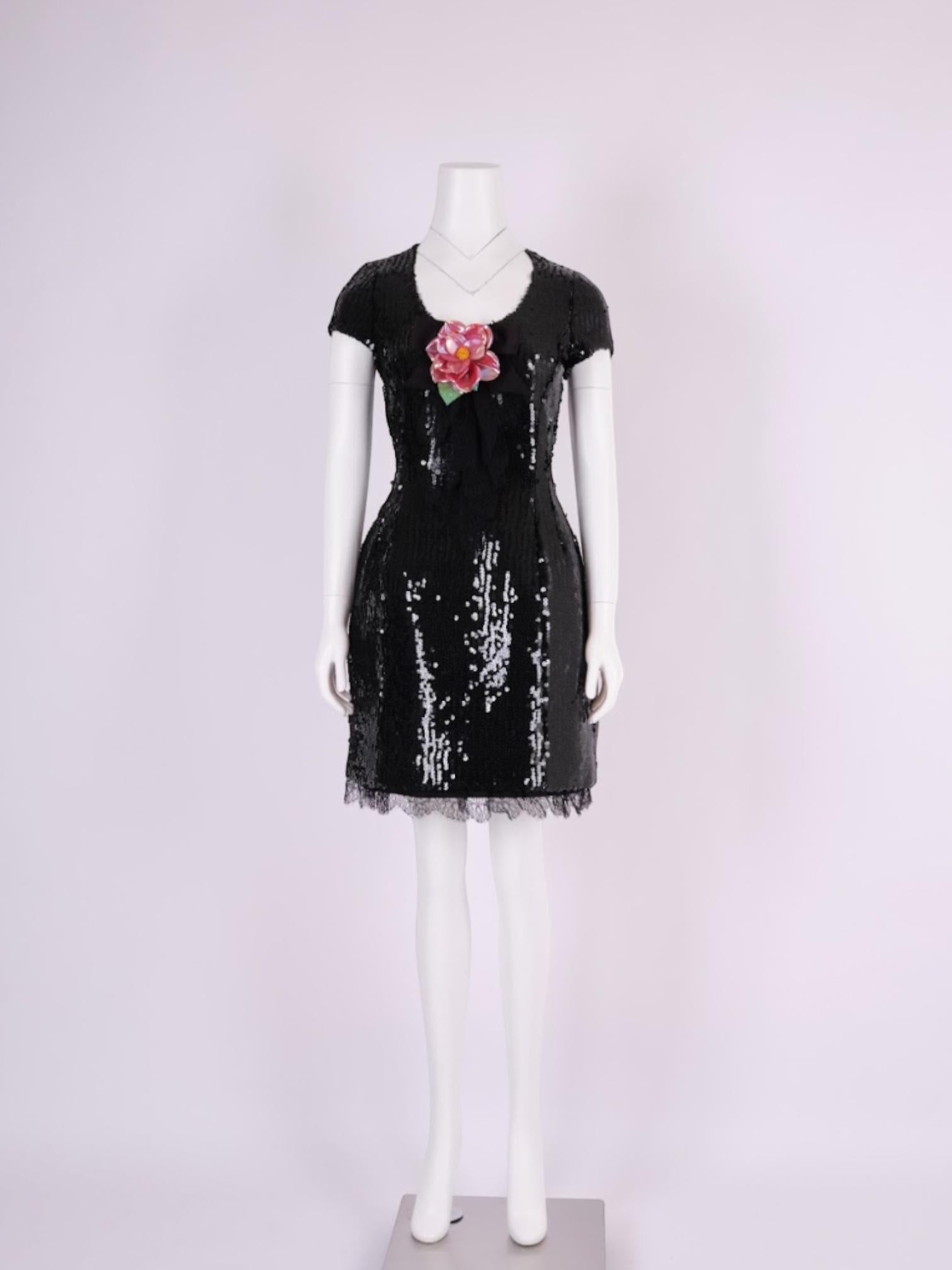 Chanel 1994 Black Sequin Dress 4