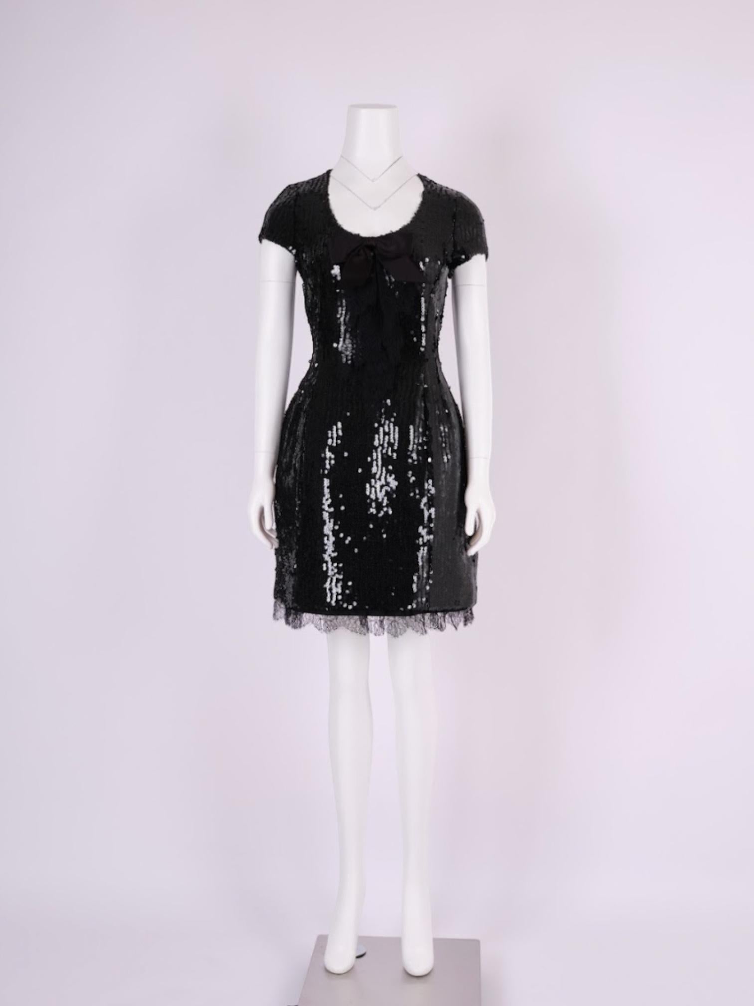 Chanel 1994 Black Sequin Dress 5