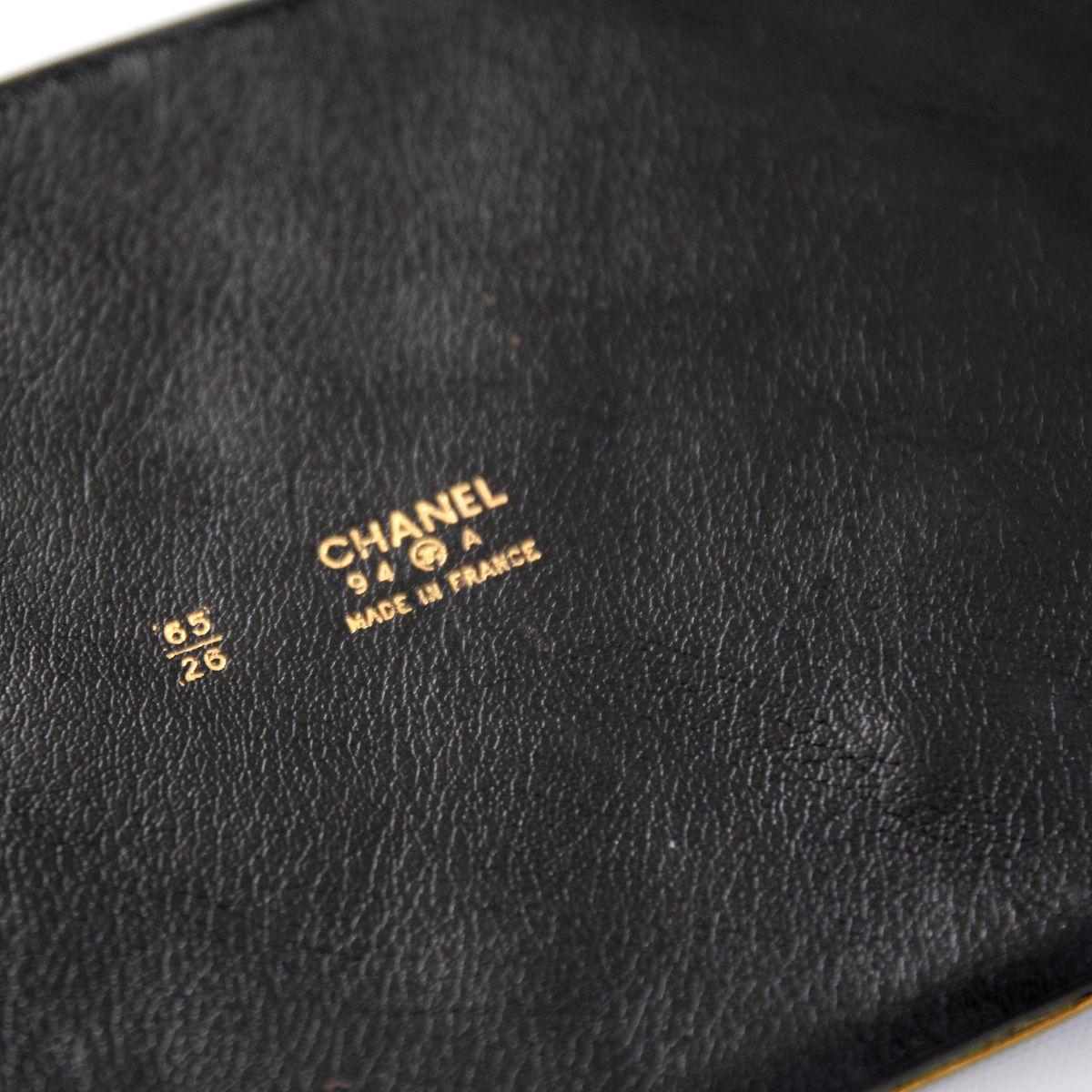 CHANEL 1994 Black Wide Diamond Stitching Leather Corset Belt by Karl Lagerfeld 3