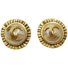 Vintage Chanel 1994 CC Clip-On Earrings 