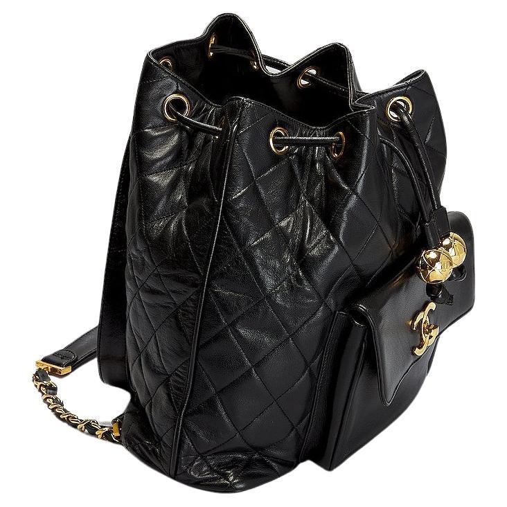 Chanel 1994 Diamond Quilted Drawstring Backpack For Sale 8