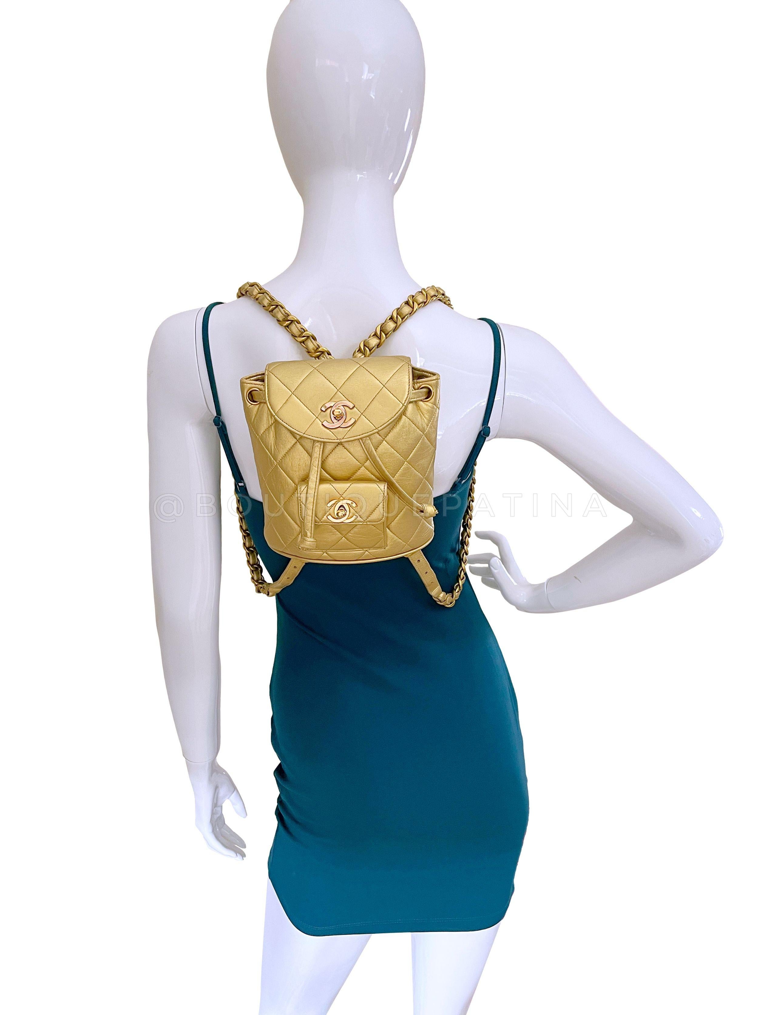 Chanel 1994 Gold Mini Duma Small Backpack Bag 24k GHW 67148 For Sale 9