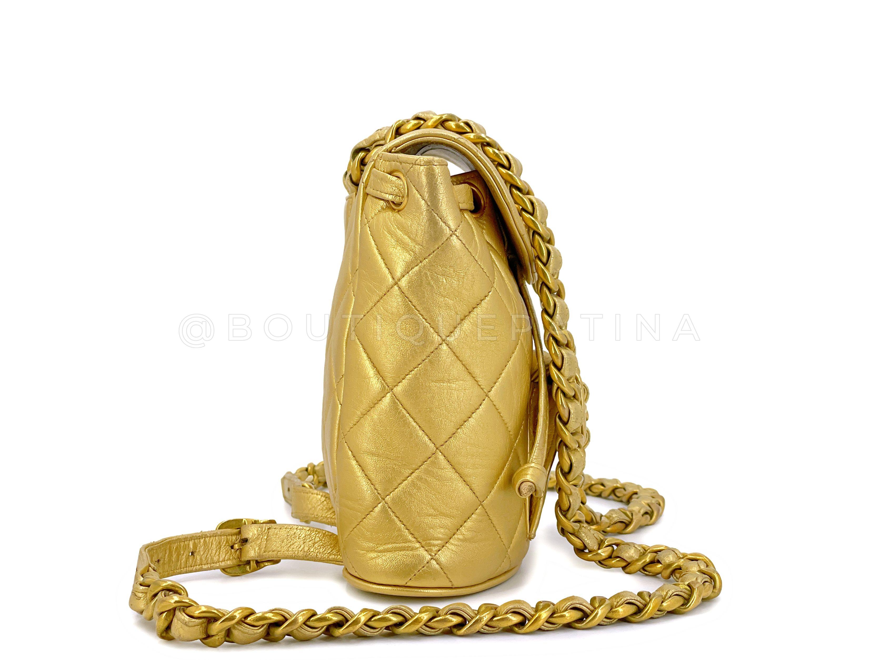 Women's Chanel 1994 Gold Mini Duma Small Backpack Bag 24k GHW 67148 For Sale