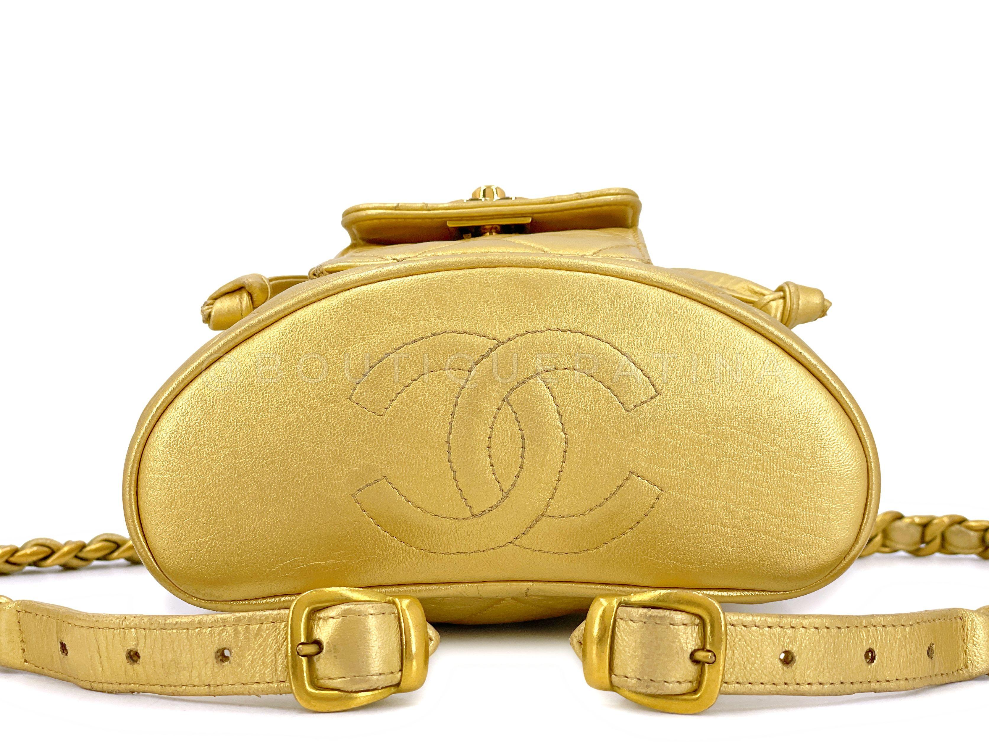 Chanel 1994 Gold Mini Duma Small Backpack Bag 24k GHW 67148 For Sale 2