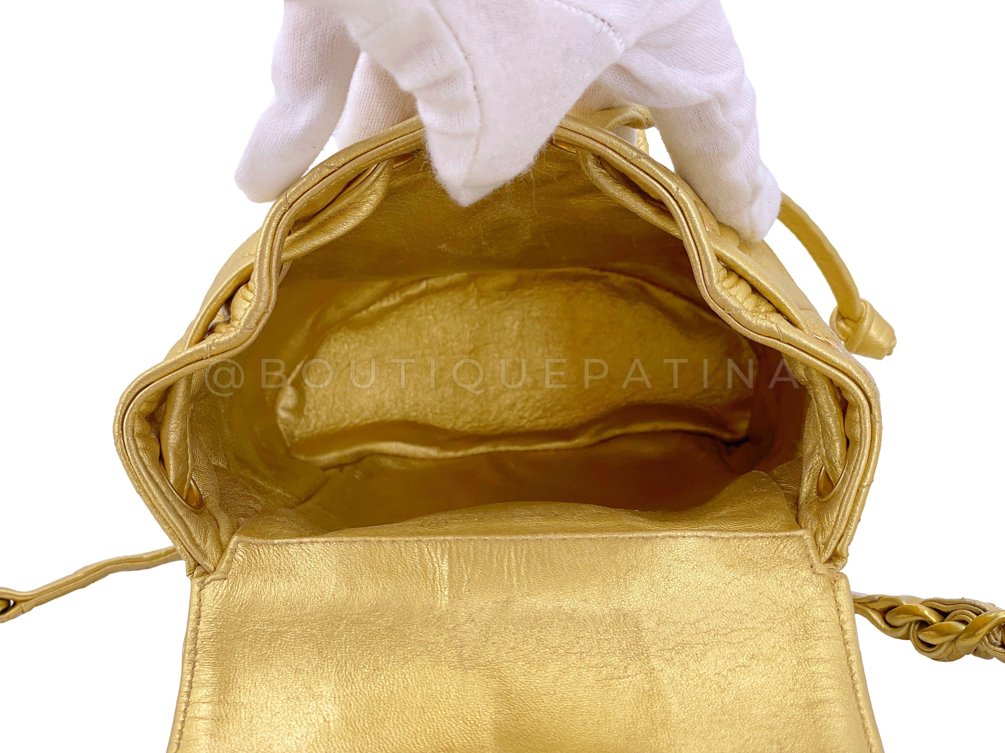 Chanel 1994 Gold Mini Duma Small Backpack Bag 24k GHW 67148 For Sale 5