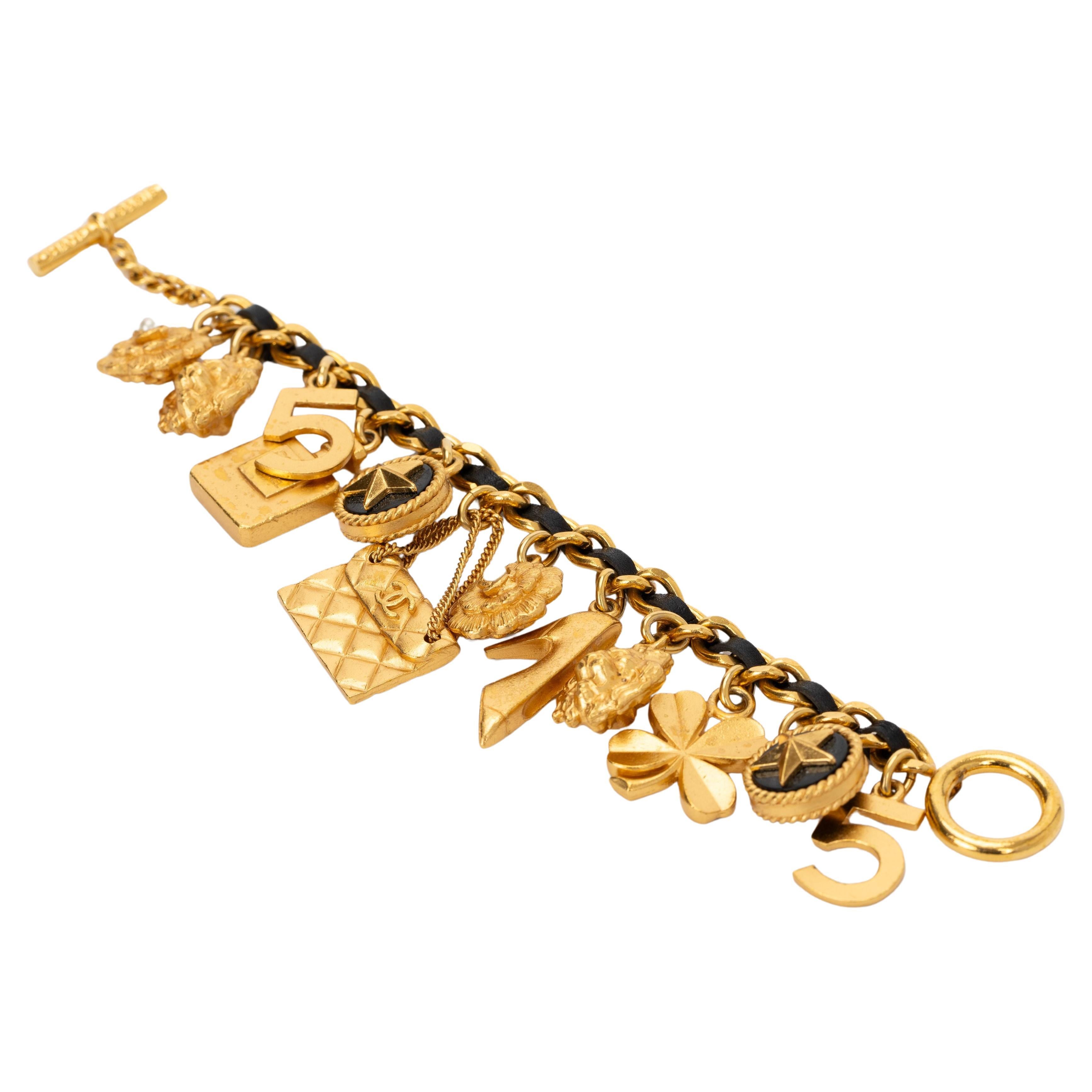 Chanel 1994 Iconic Charm Bracelet For Sale