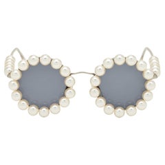 Chanel 1994 Iconic Spring Runway Vintage Perle Runde Sonnenbrille Selten