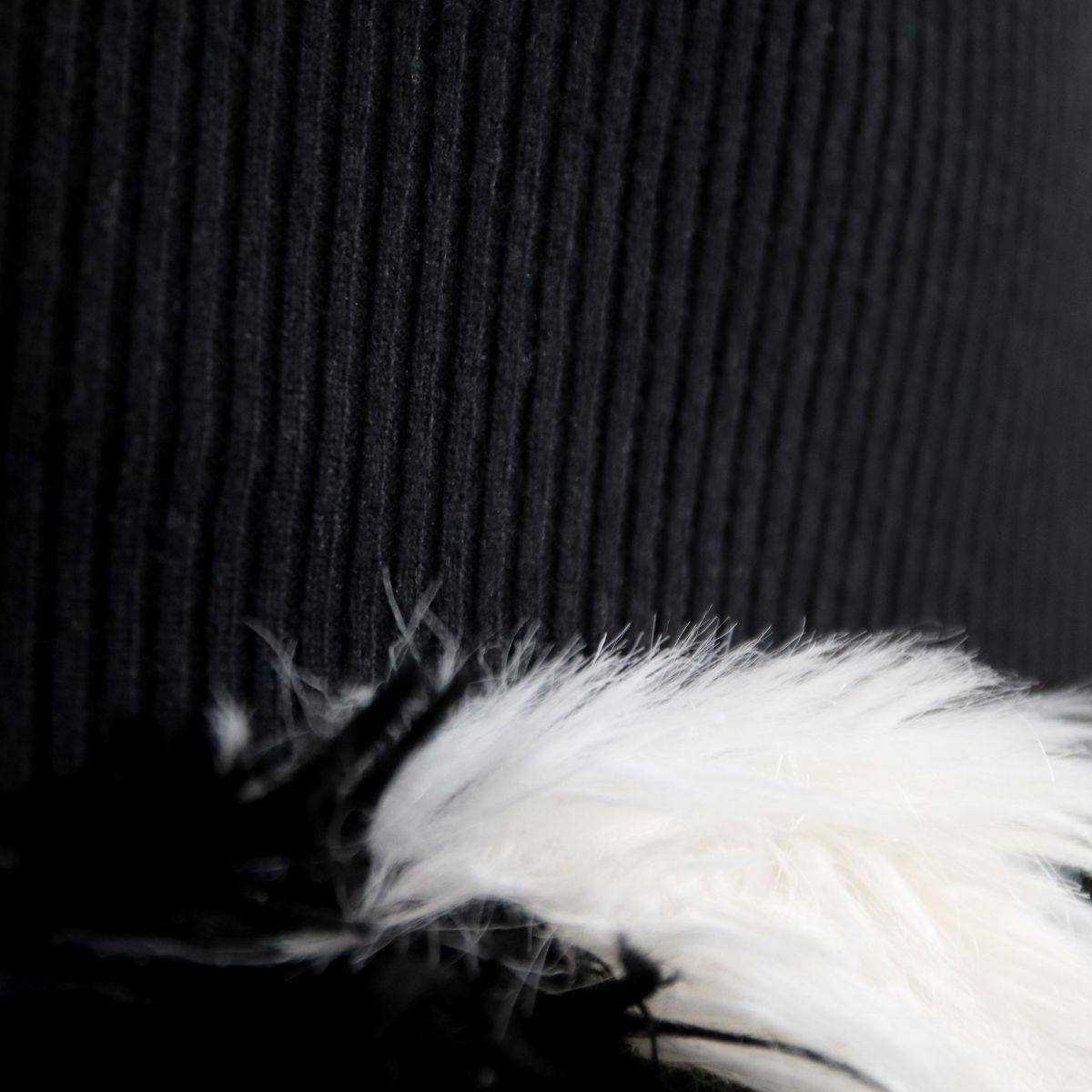 CHANEL 1994 Legendary Black & White Faux Fur Cashmere Dress by Karl Lagerfeld 1