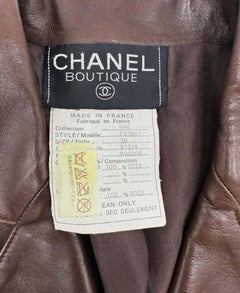 Chanel 1994 Metiers D’art Vintage Brown Leather Jacket