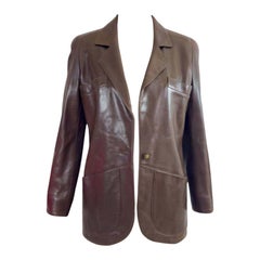 Chanel 1994 Metiers D
art Vintage Giacca di pelle marrone