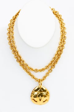 Chanel 1994 Quilted Logo Necklace