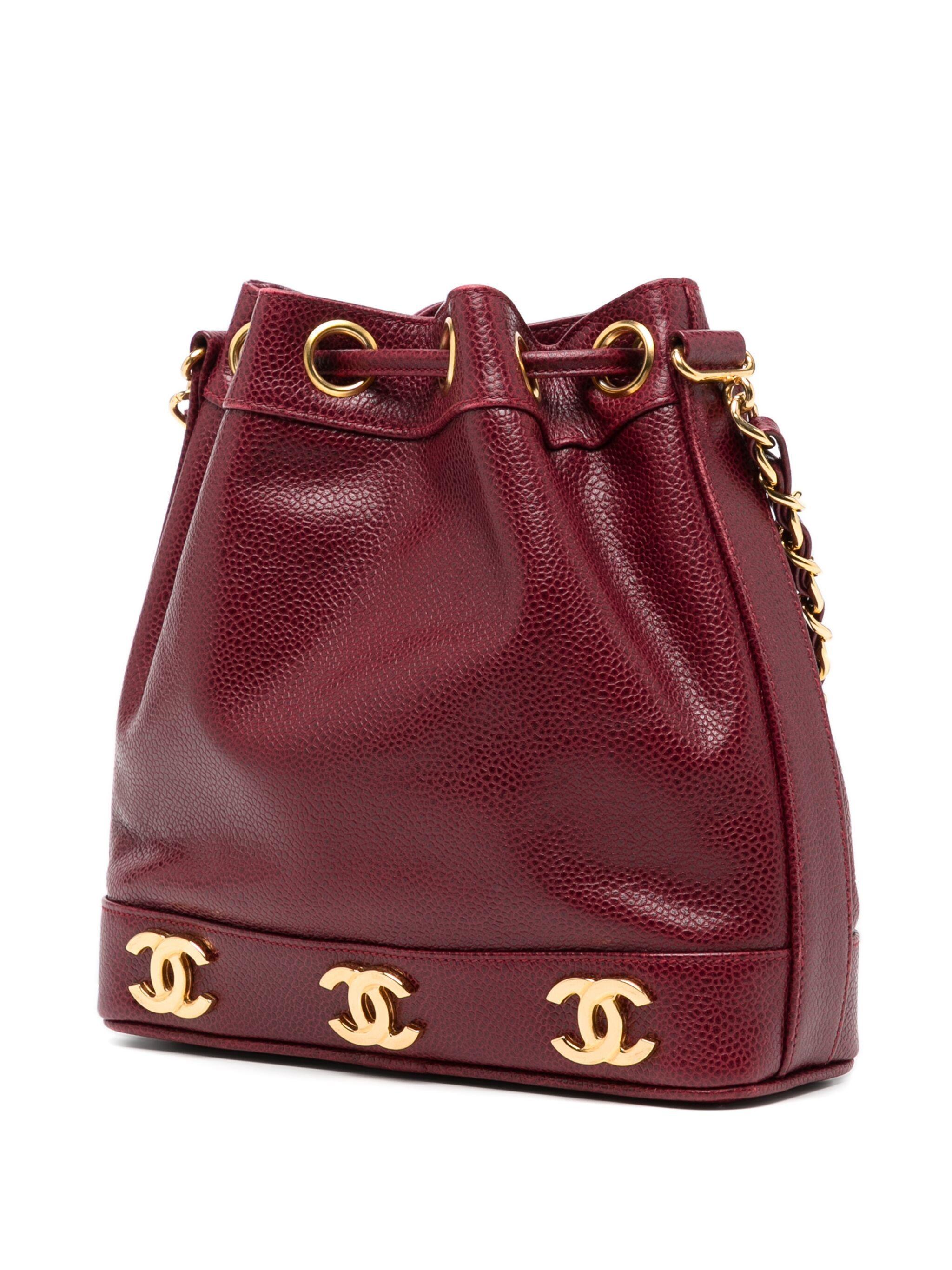 Women's Chanel 1994 Rare Vintage Mini Triple Six CC Logo Crossbody Caviar Tote Bag For Sale