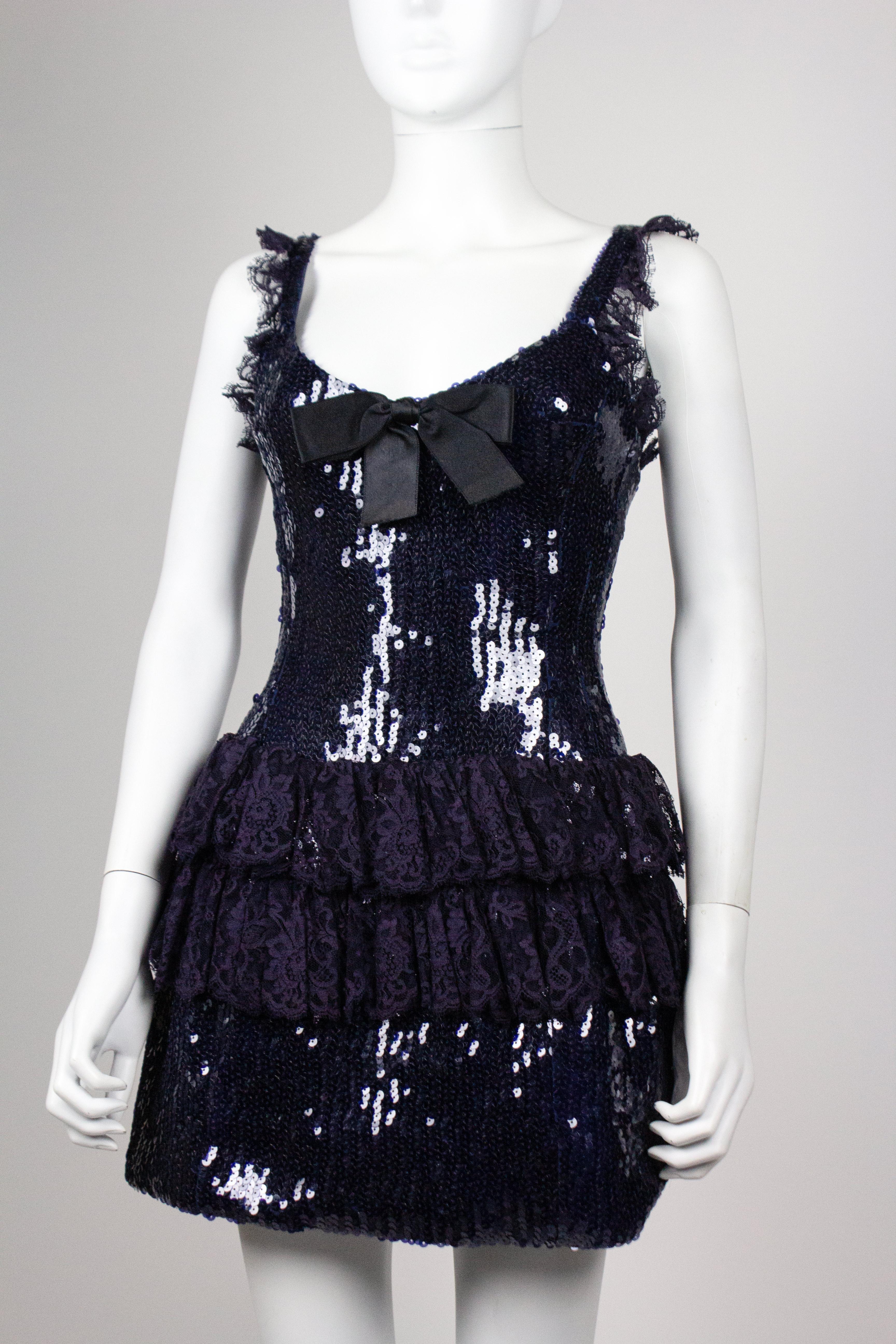 Chanel 1994 Sequin Bow Dress 5