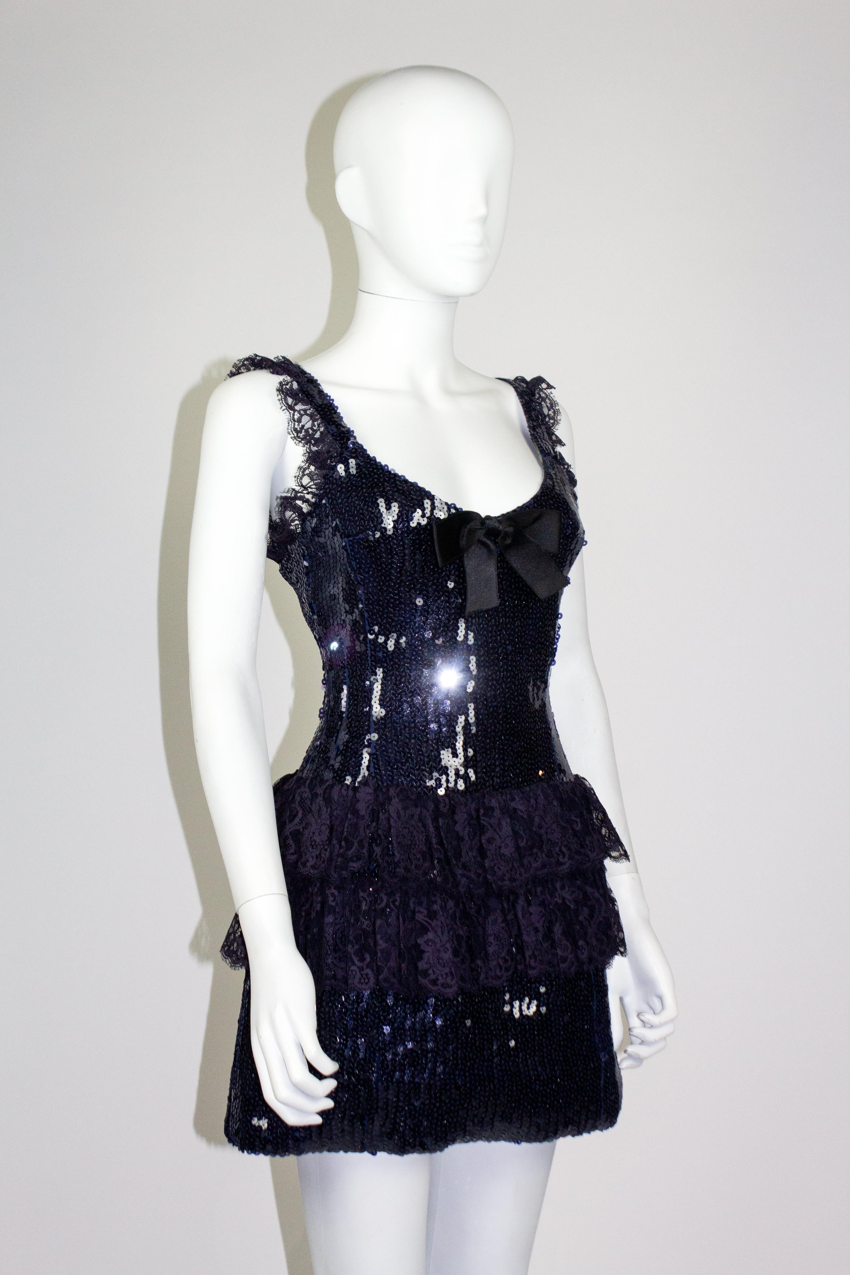Black Chanel 1994 Sequin Bow Dress