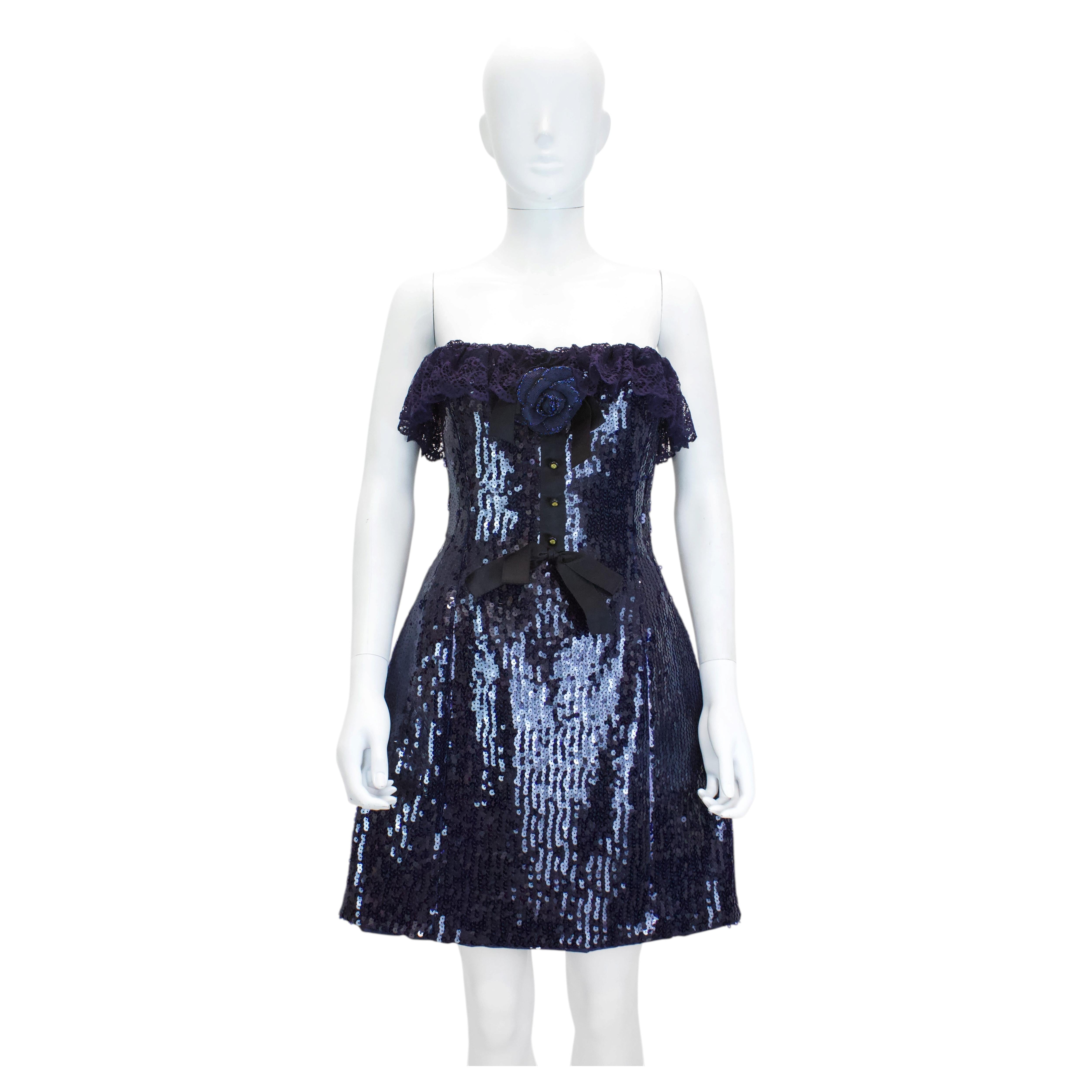Chanel 1994 Sequin Mini Dress For Sale