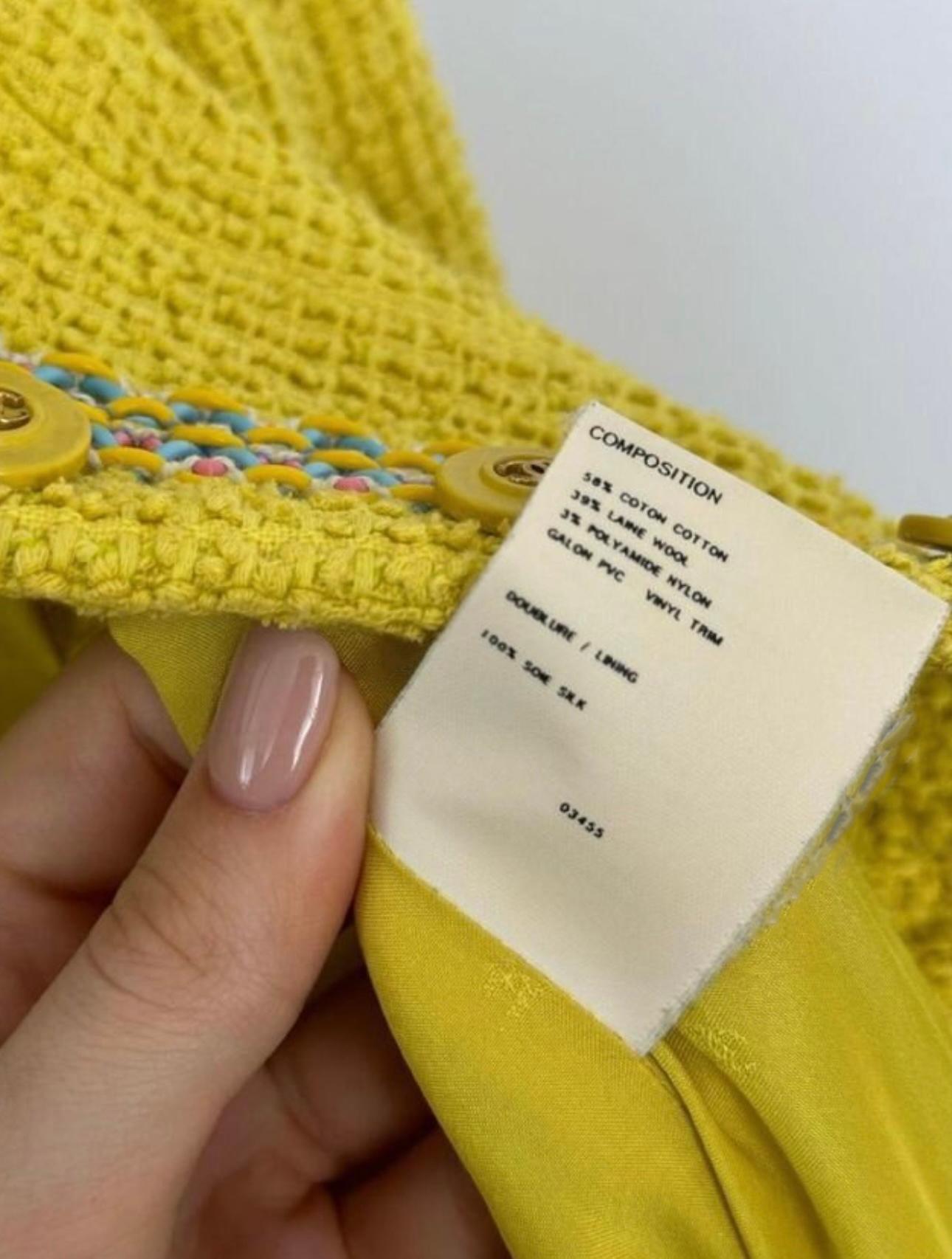 Chanel 1994 Spring Collectors Yellow Tweed Jacket 6
