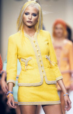 Chanel 1994 Spring Collectors Yellow Tweed Jacket