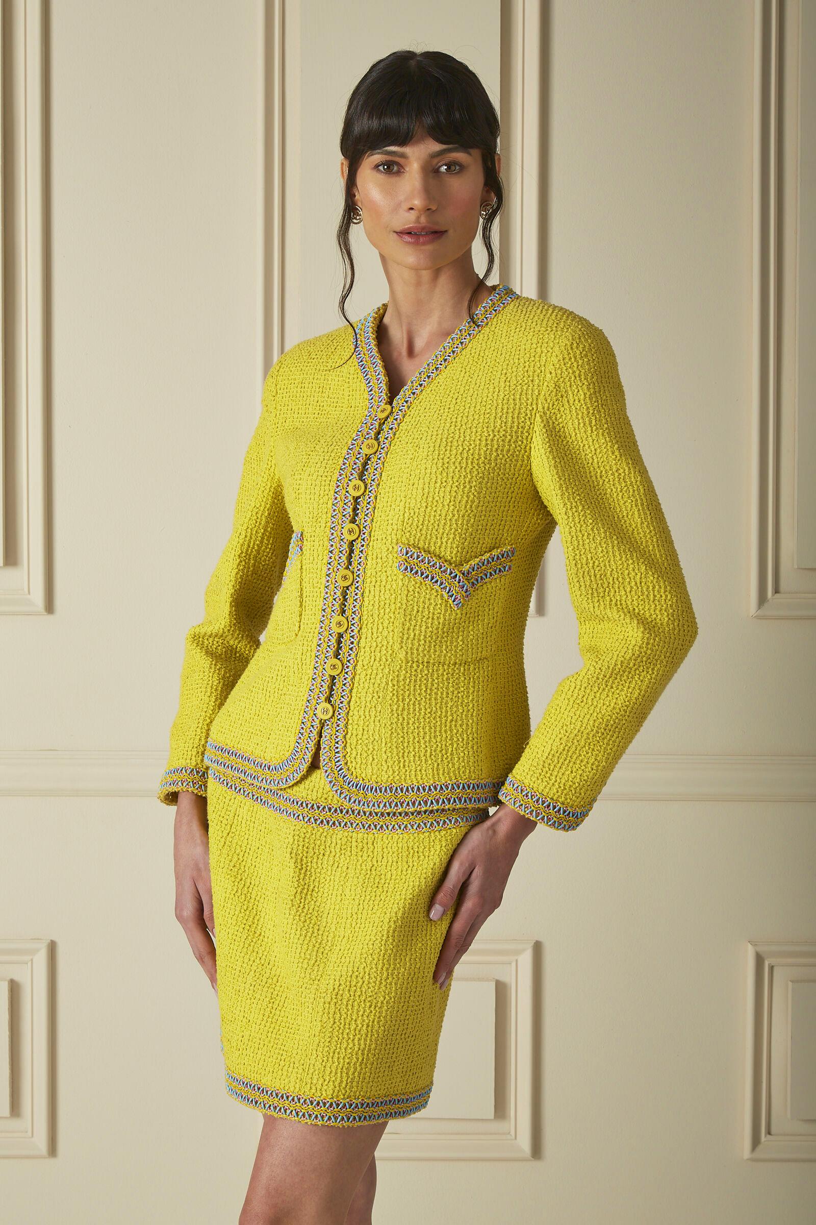 Chanel 1994 Spring Collectors Yellow Tweed Jacket In Excellent Condition In Dubai, AE