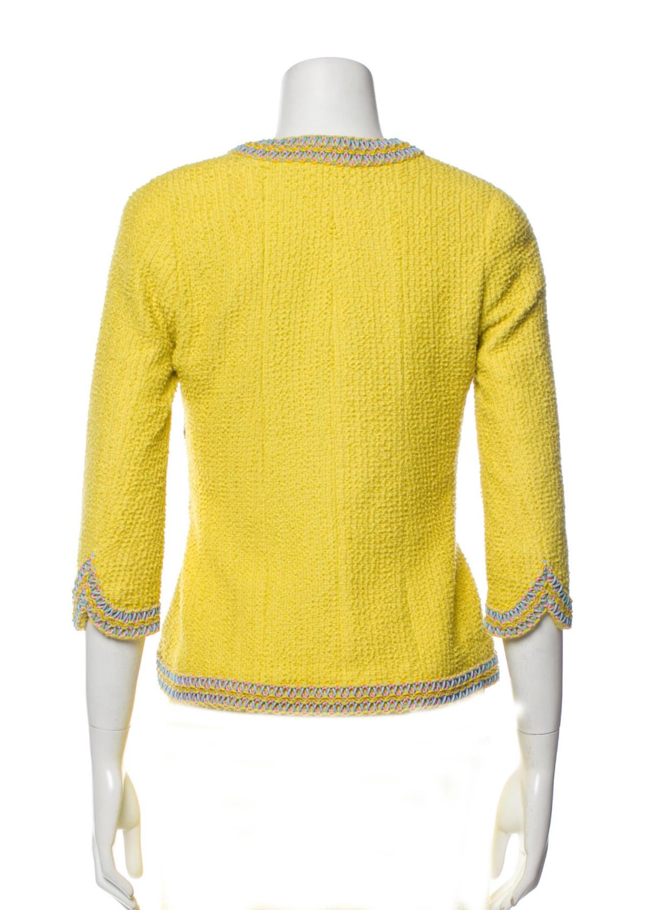 Chanel 1994 Spring Collectors Yellow Tweed Jacket 1