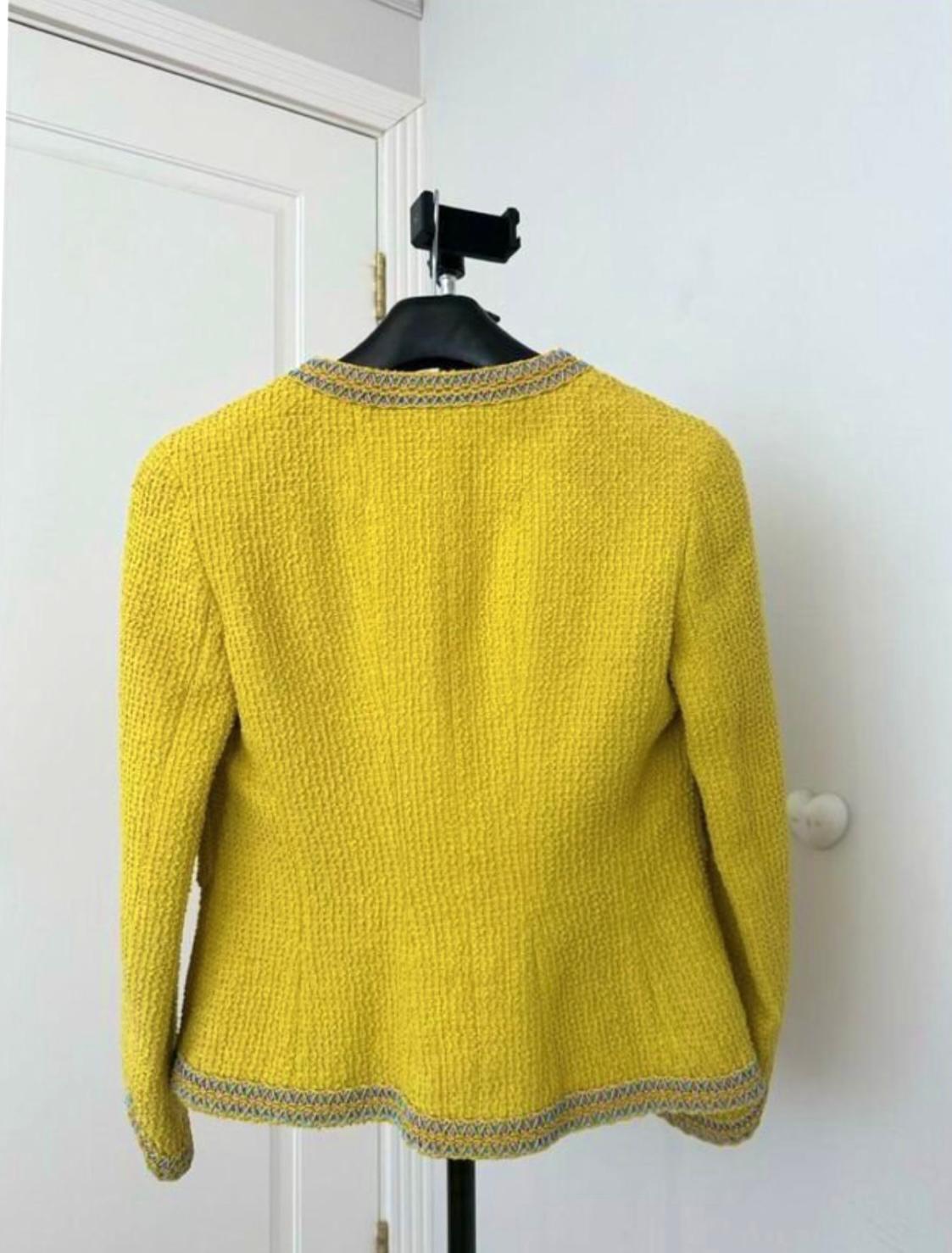 Chanel 1994 Spring Collectors Yellow Tweed Jacket 4