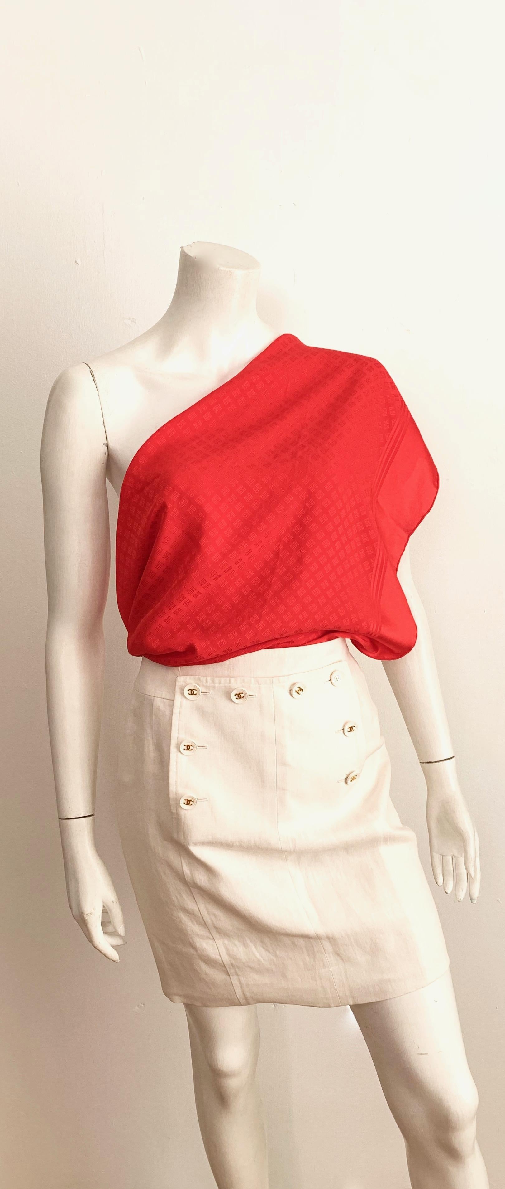 Chanel 1994 Spring Cream Linen Short Skirt Size 4. For Sale 5