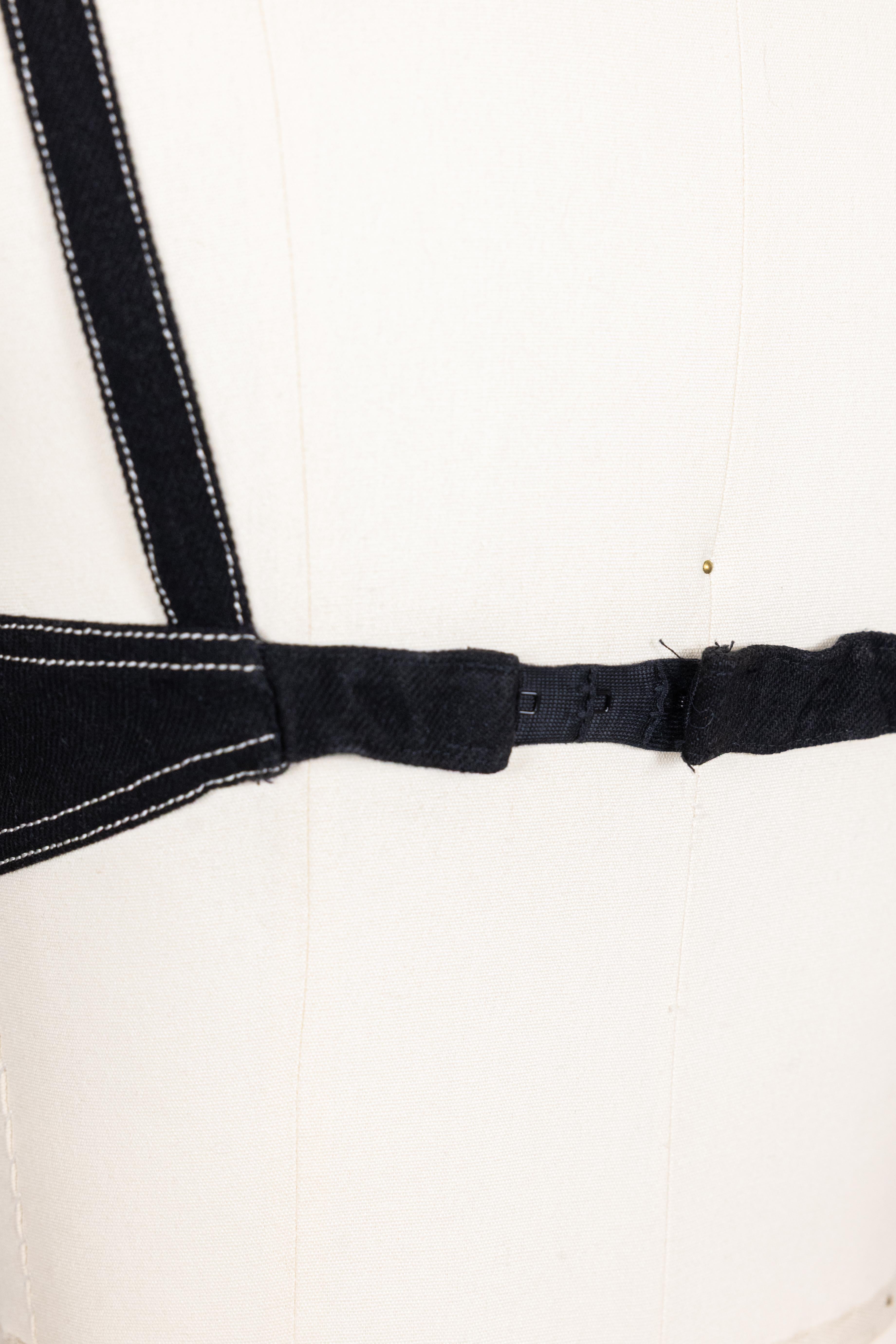 Chanel 1994 Frühjahr/Sommer Vintage Schwarz Denim BH Bustier im Angebot 3