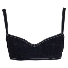 Chanel 1994 Printemps/Eté Vintage Denim Noir Soutien-gorge Bustier